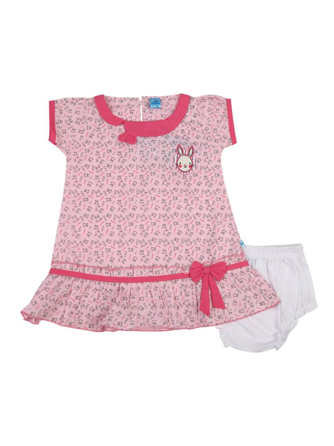 

V-Mart Pink Floral Infant Printed Cambric Peter Pan Collar A-Line Dress
