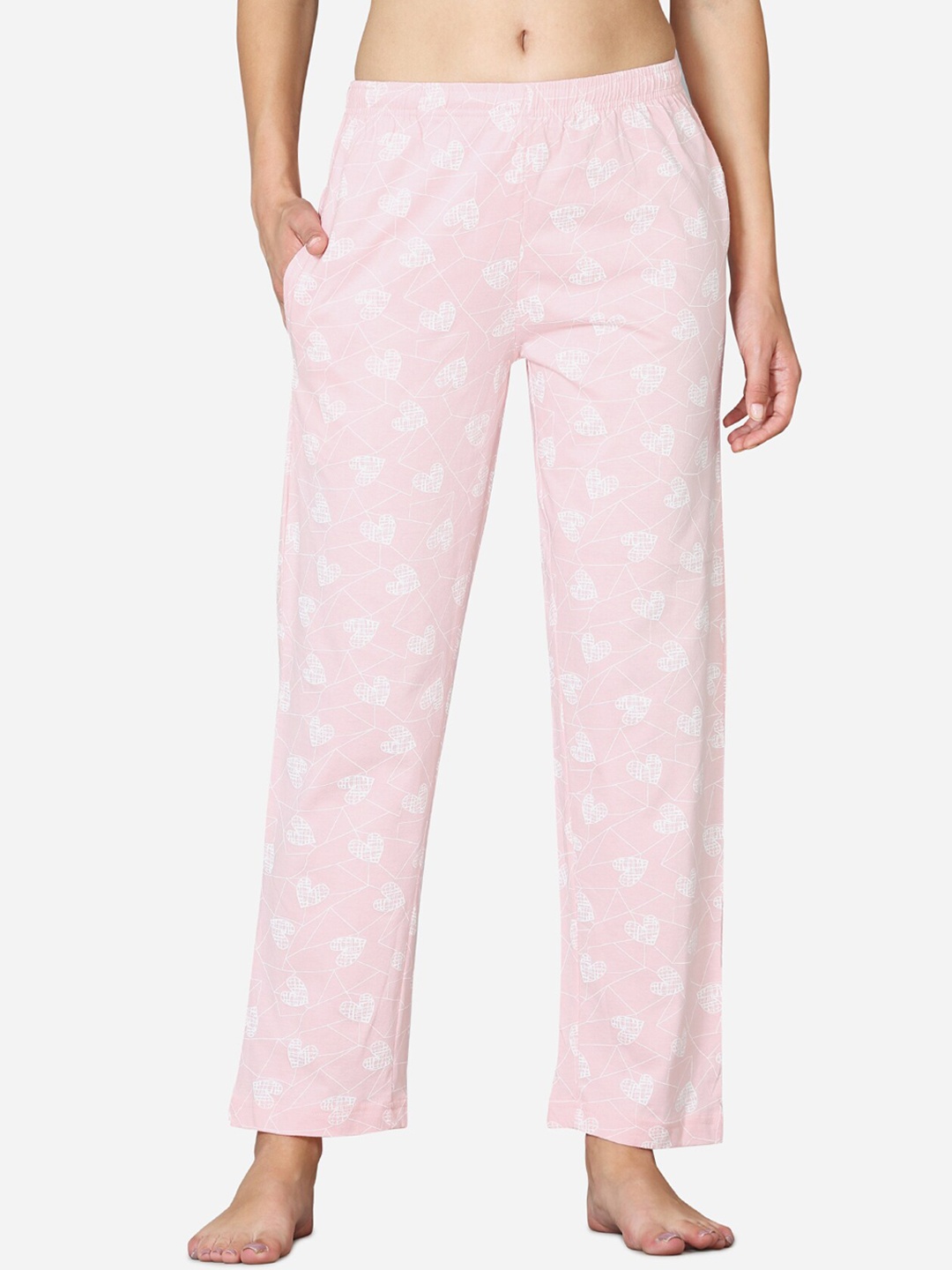 

VStar Women Lavender Printed Pure Cotton Lounge Pants