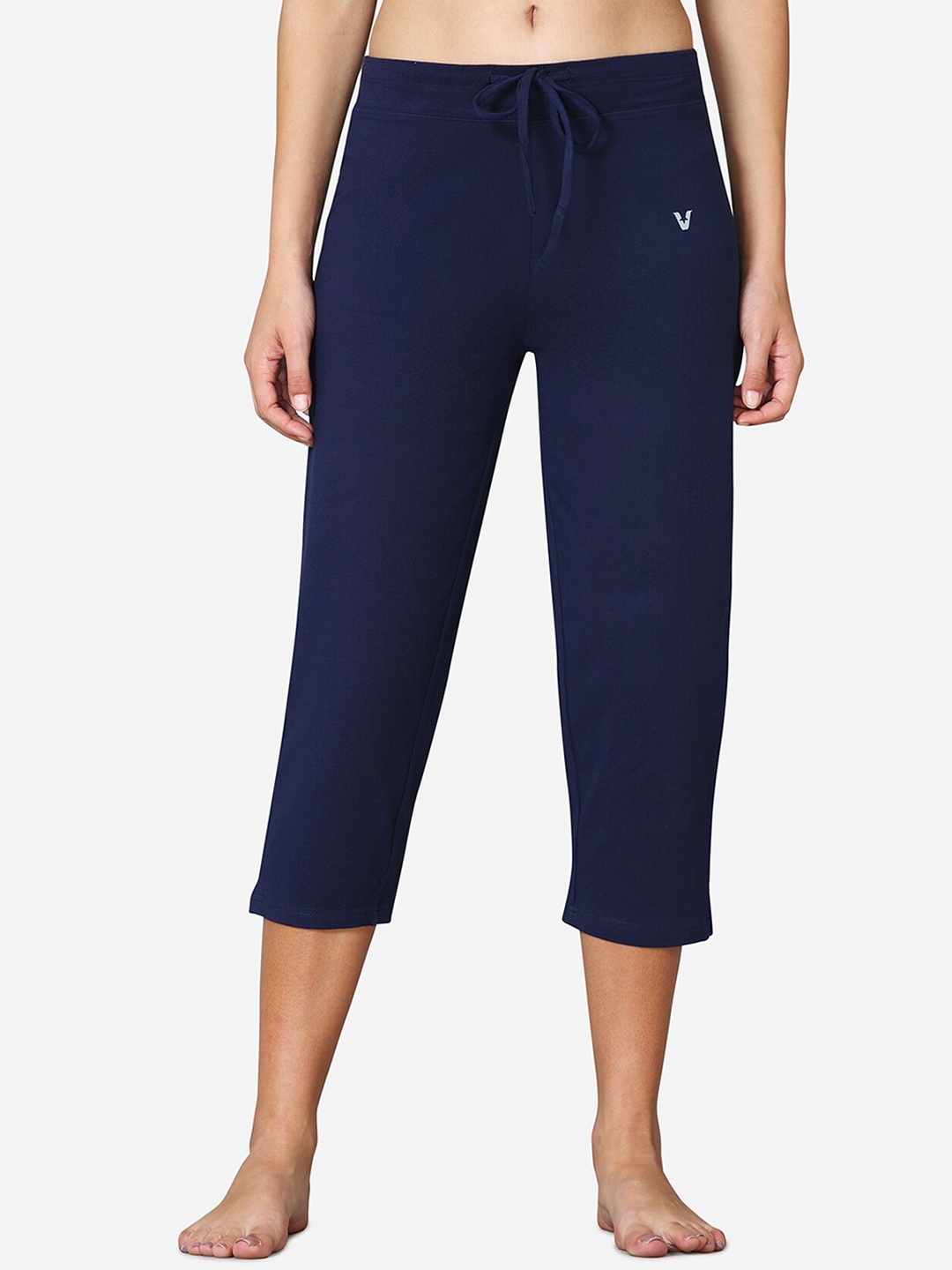 

VStar Women Navy-Blue Solid Cotton Lounge Capri