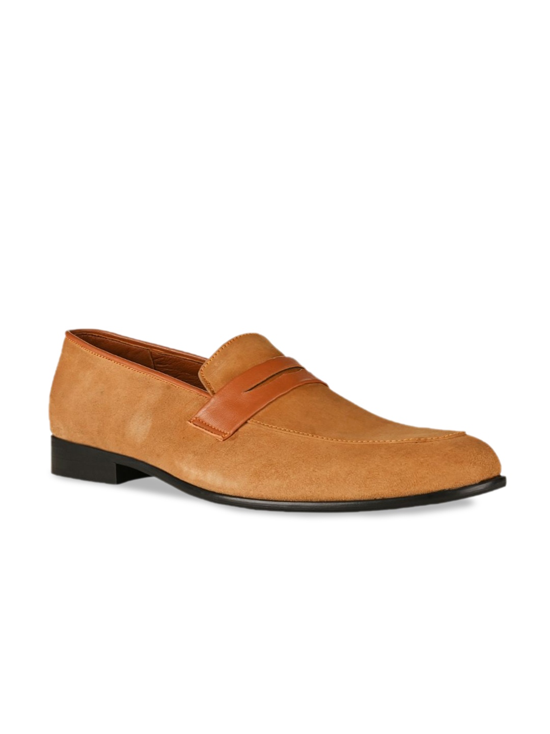 

SKO Men Camel Brown Leather Loafers
