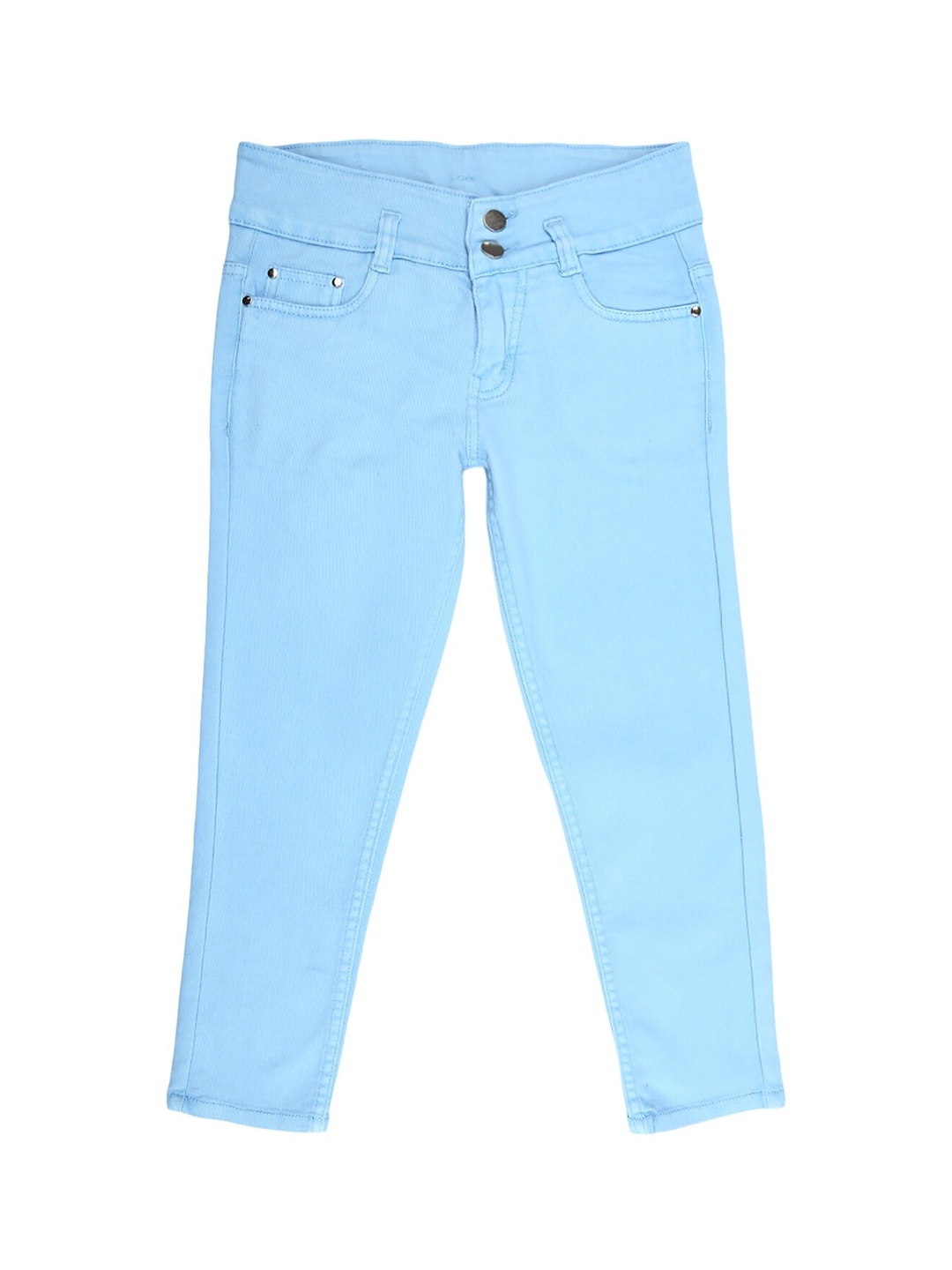 

V-Mart Girls Blue Solid Cotton Loose Fit Trousers