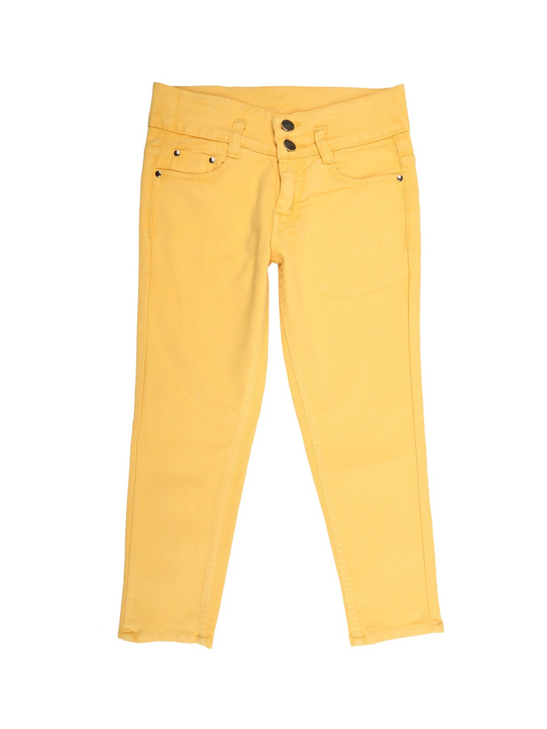 

V-Mart Kids-Girls Yellow Low-RiseClean Look Jeans