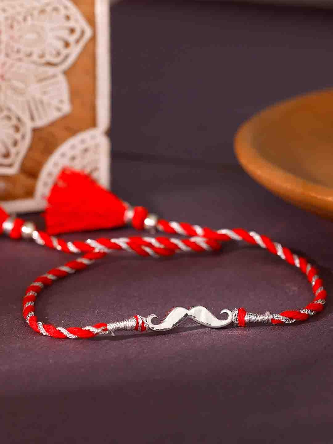 

GIVA 925 Sterling Silver Rhodium Plated Moustache Rakhi