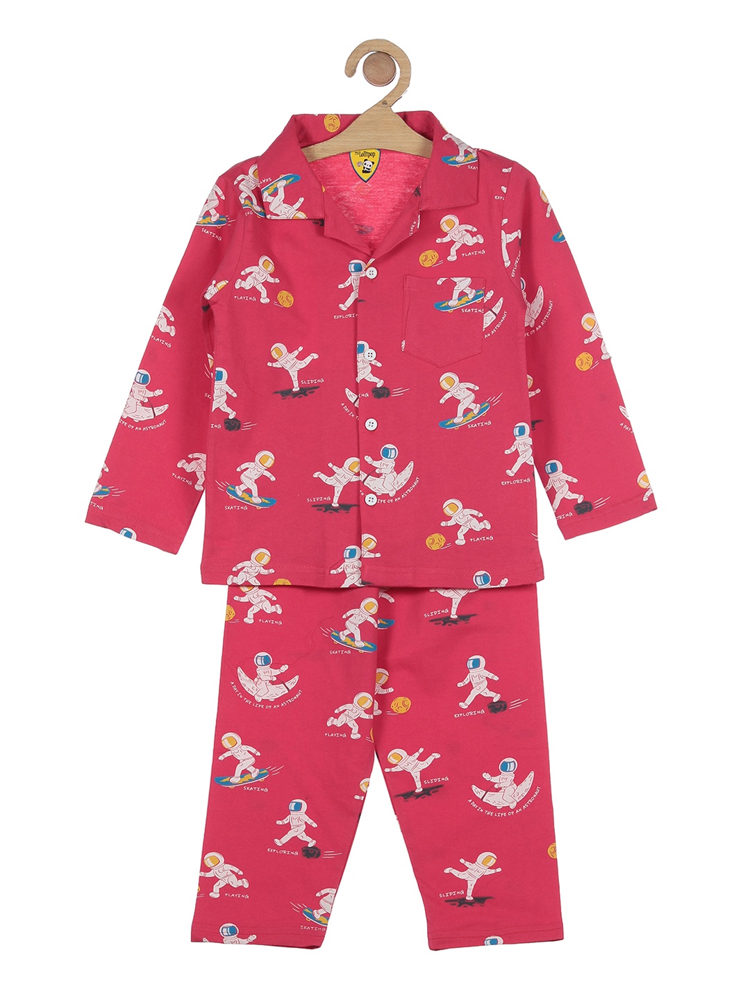 

Lil Lollipop Unisex Kids Red & White Printed Night suit