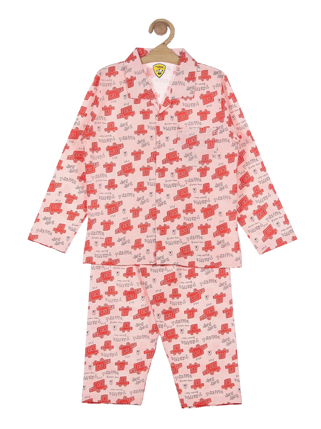 

Lil Lollipop Unisex Kids Orange & Peach-Coloured Printed Night suit