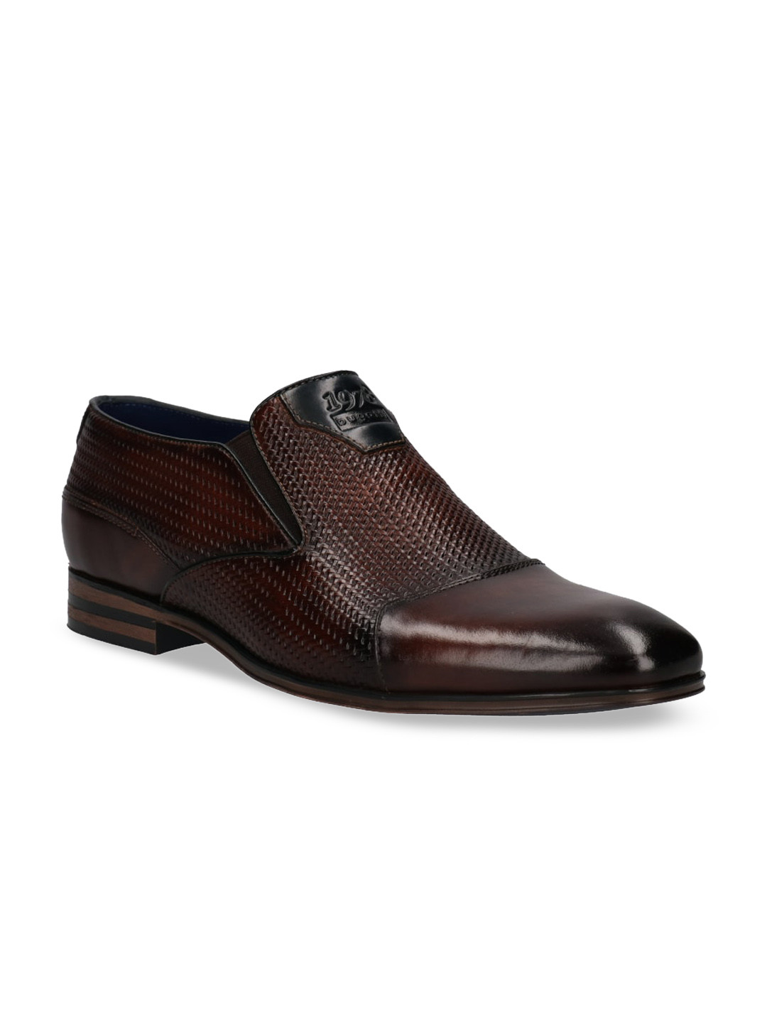 

Bugatti Men Brown Textured Leather Slip-On Sneakers