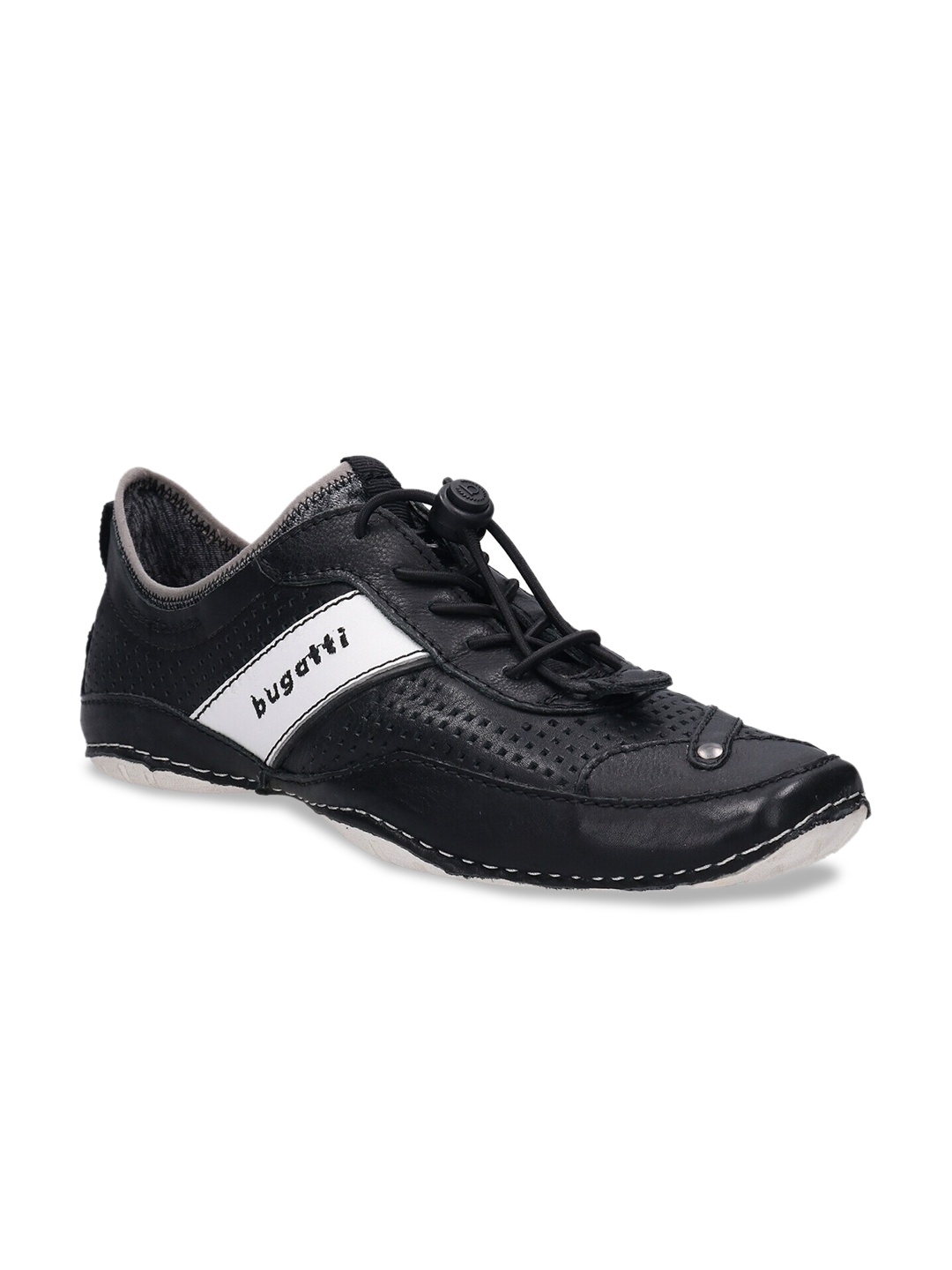 

Bugatti Men Black Textured Leather Oxfords