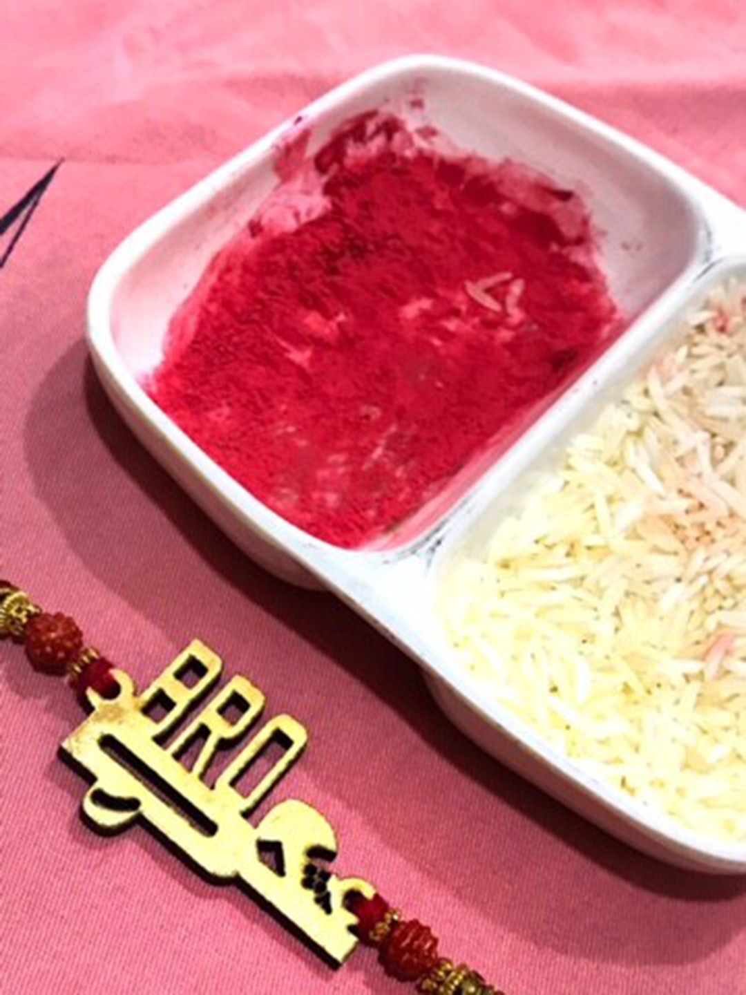 

MORKANTH JEWELLERY Men Red & Gold-Toned Bro Rakhi