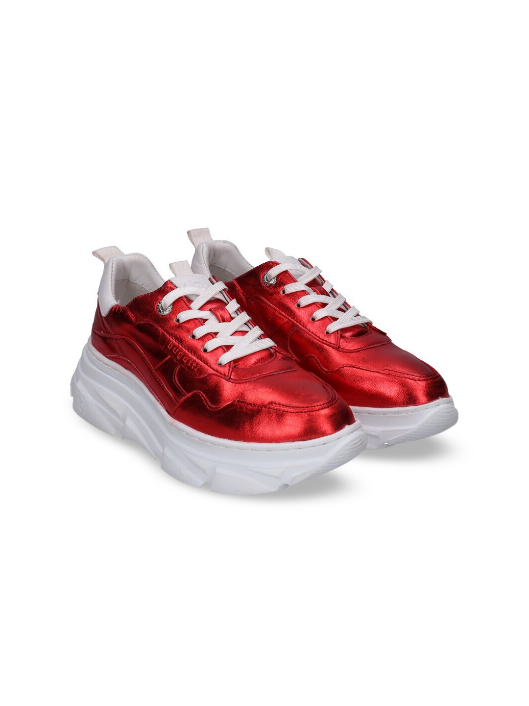 

Bugatti Women Red Leather Sneakers