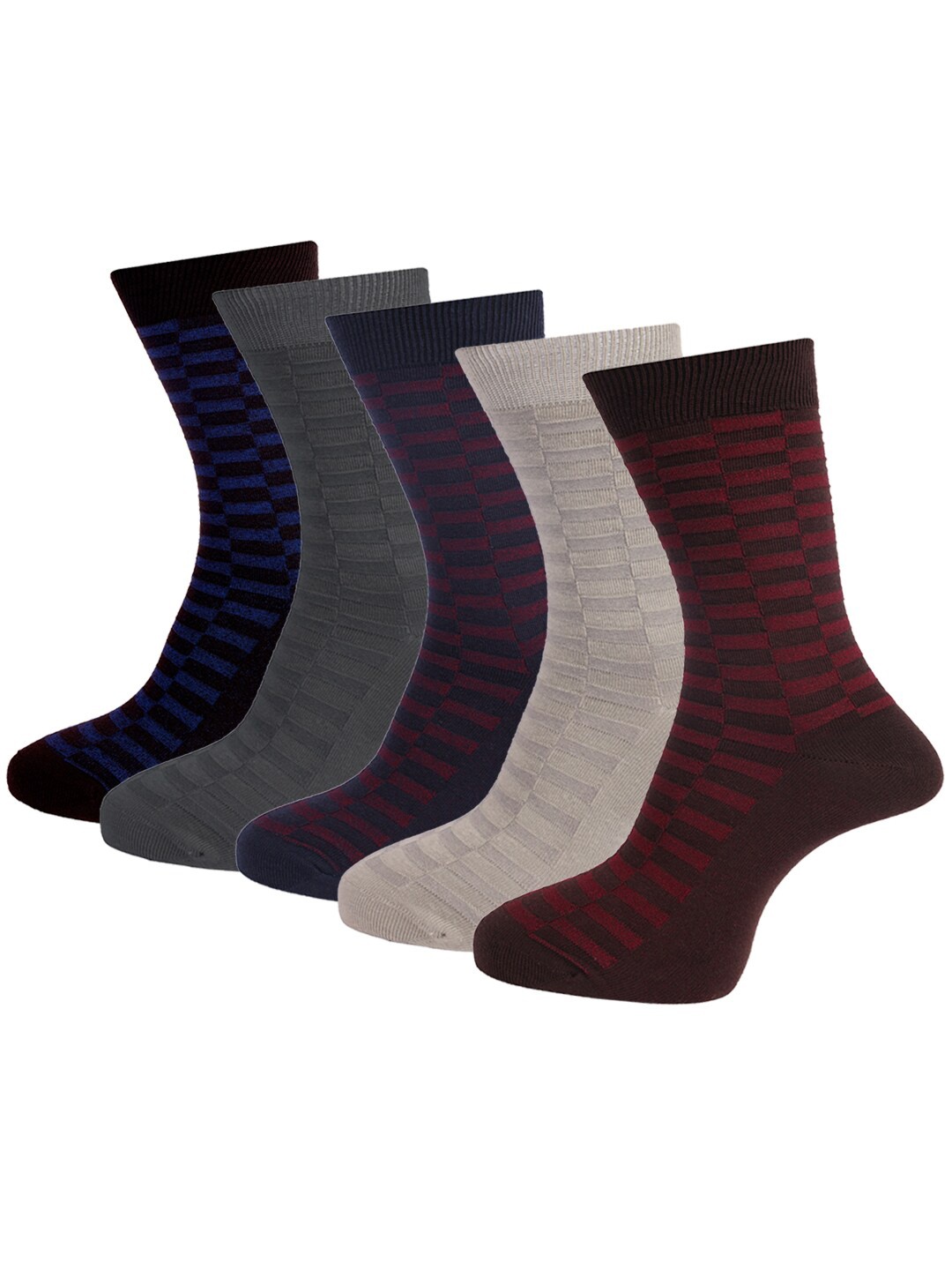

Dollar Socks Men Pack of 5 Assorted Cotton Calf-Length Socks