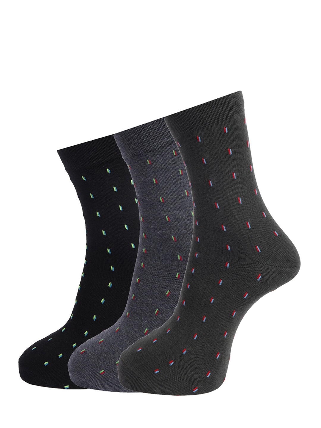 

Dollar Socks Men Pack Of 3 Assorted Above Ankle-Length Socks
