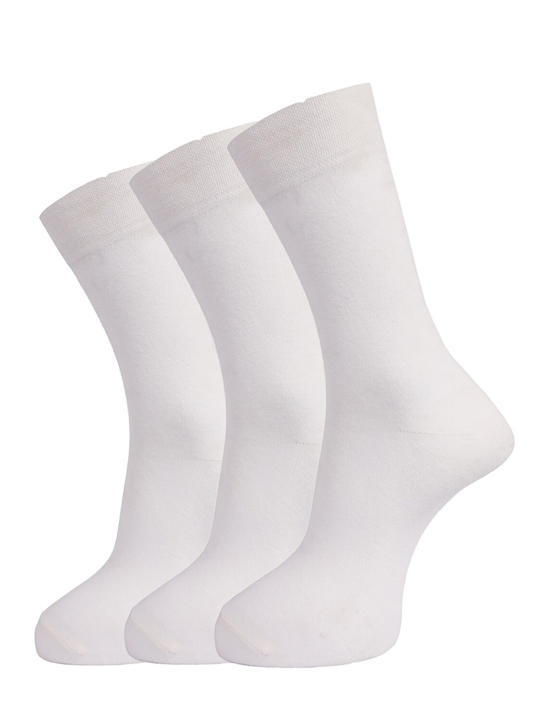 

Dollar Socks Men Pack Of 3 White Solid Above Ankle Length Socks