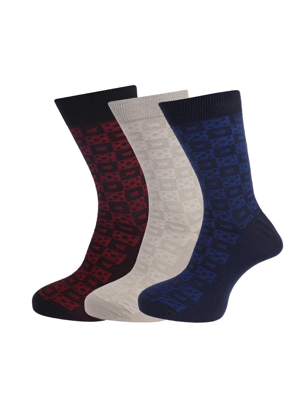 

Dollar Socks Men Pack Of 3 Assorted Above Ankle-Length Combed Cotton Socks