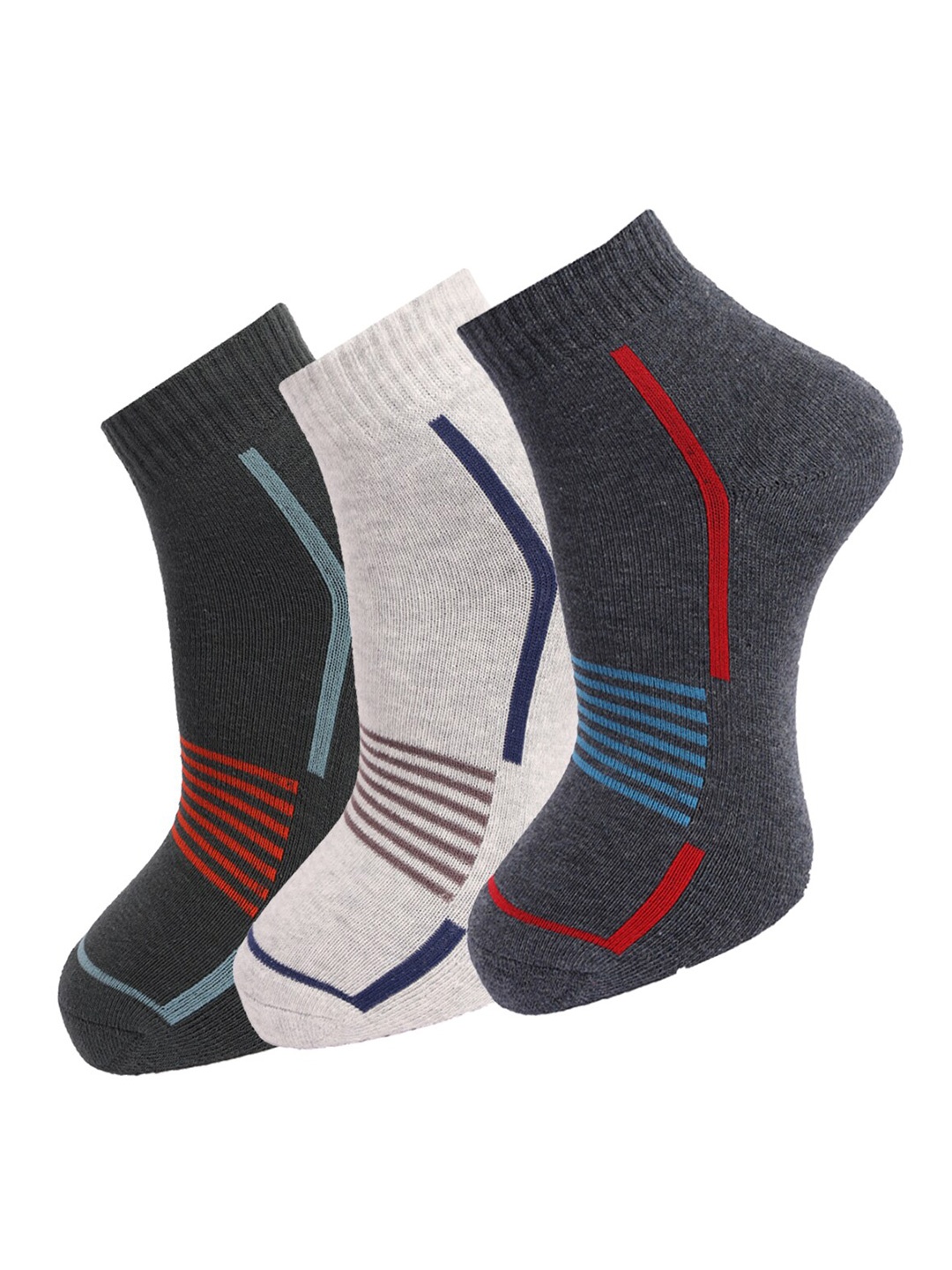 

Dollar Socks Men Pack Of 3 Assorted Above Ankle-Length Combed Cotton Socks