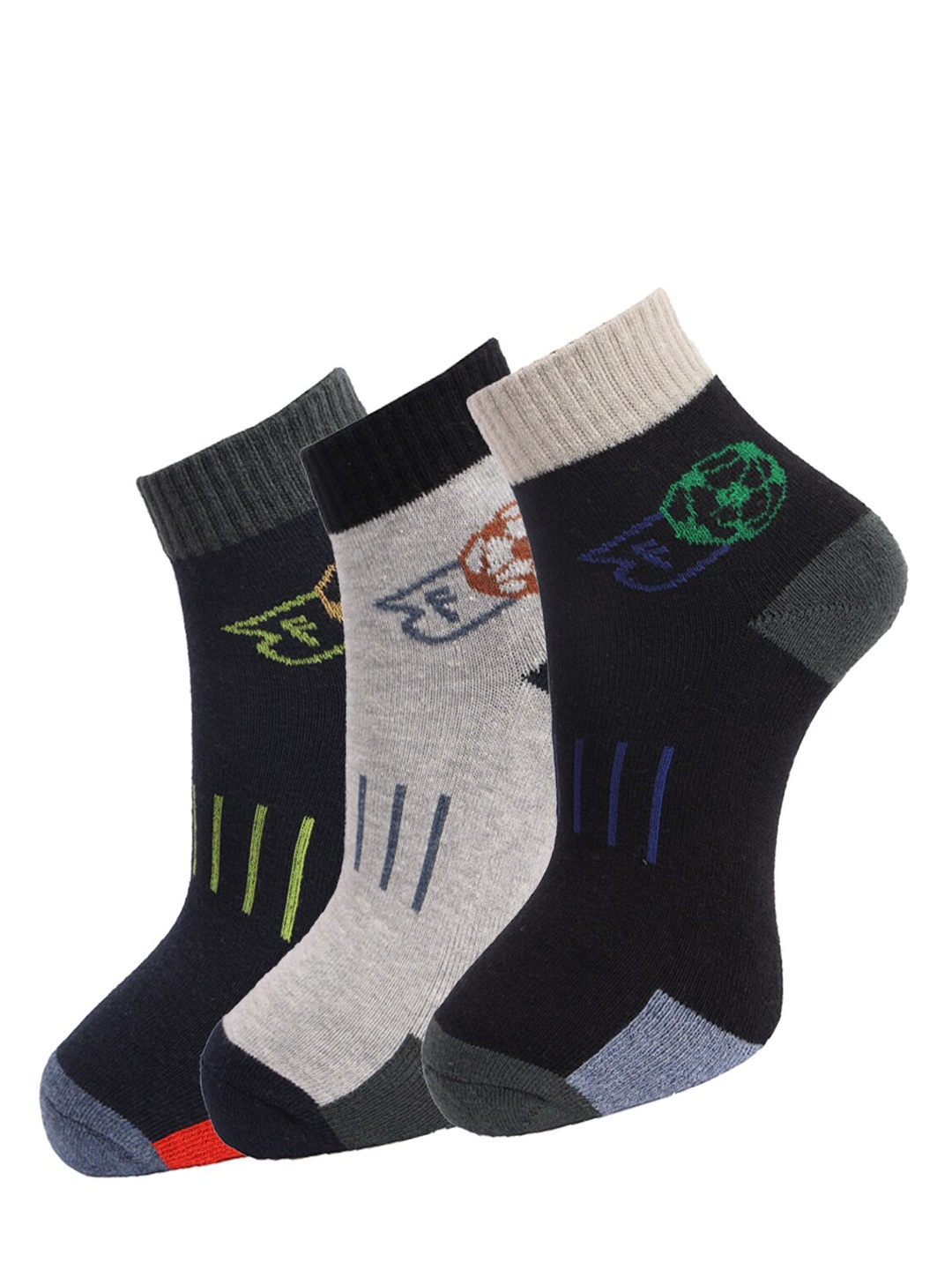 

Dollar Socks Men Pack Of 3 Assorted Ankle-Length Cotton Socks