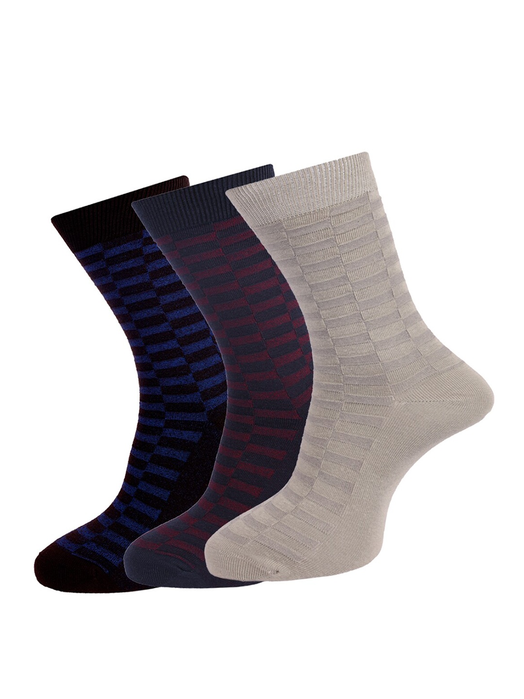 

Dollar Socks Men Pack Of 3 Assorted Full-Length Combed Cotton Socks