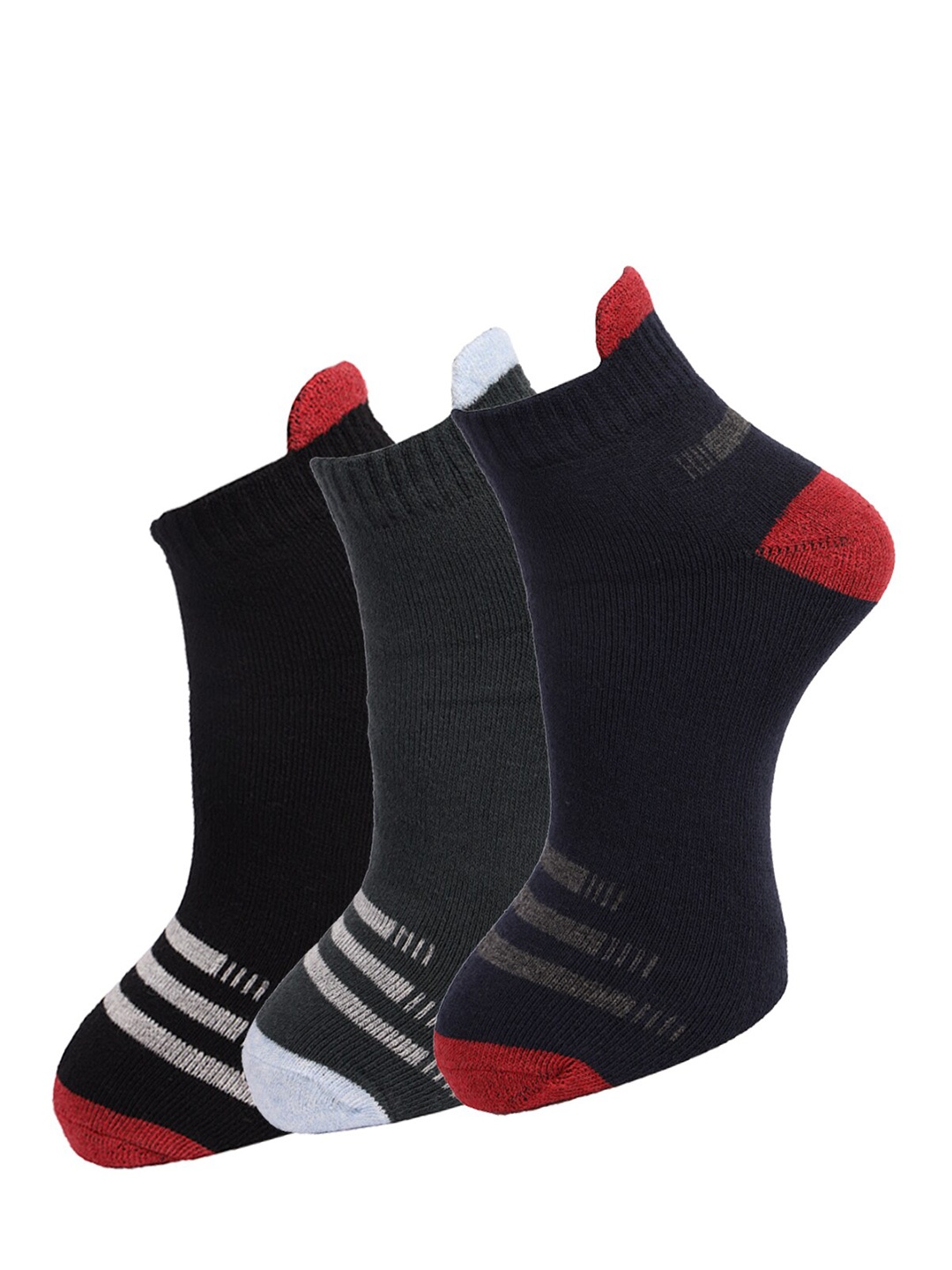 Dollar Socks Men Pack Of 3 Assorted Above Ankle-Length Combed Cotton Socks