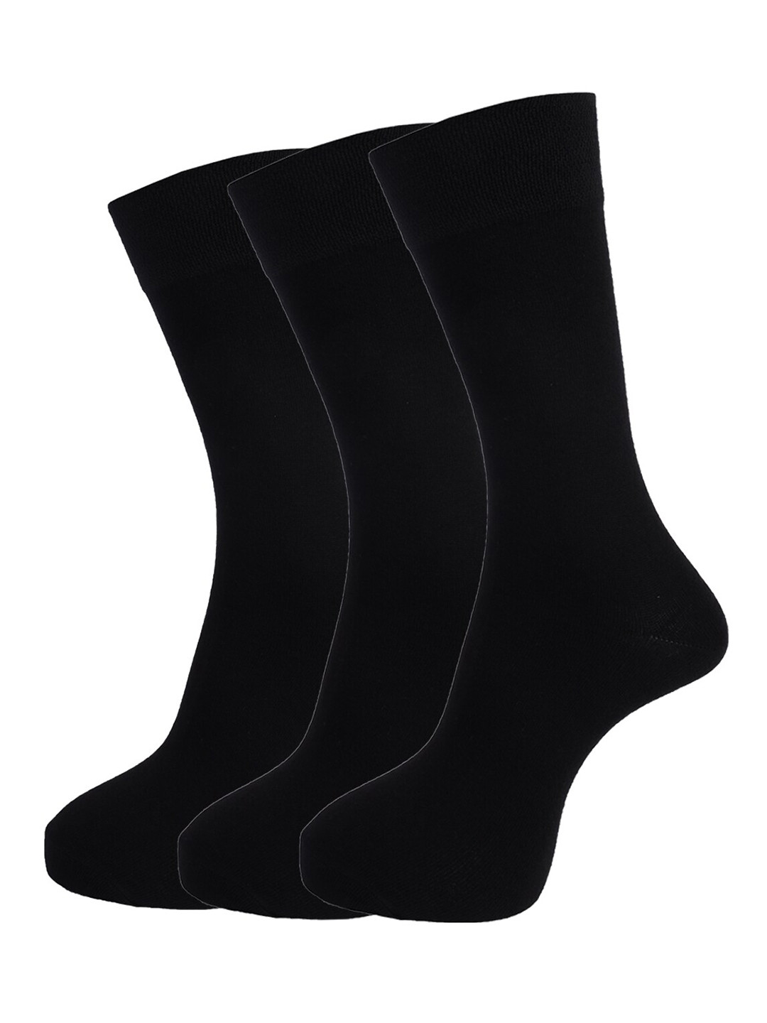 

Dollar Socks Men Pack Of 3 Black Solid Cotton Calf-Length Socks