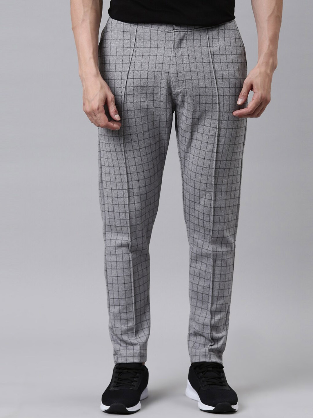 

Proline Active Men Grey Checked Comfort Trousers