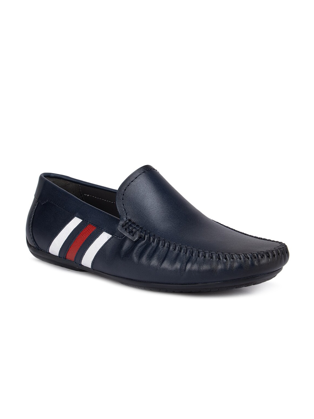 

ROSSO BRUNELLO Men Blue Leather Loafers