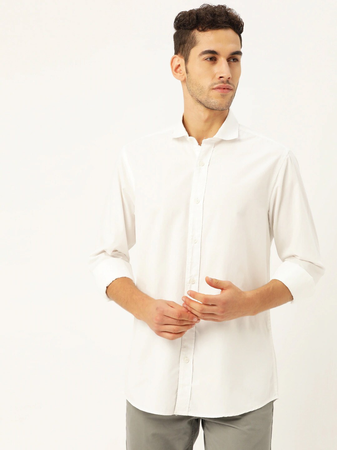 

STROP Men White Casual Shirt