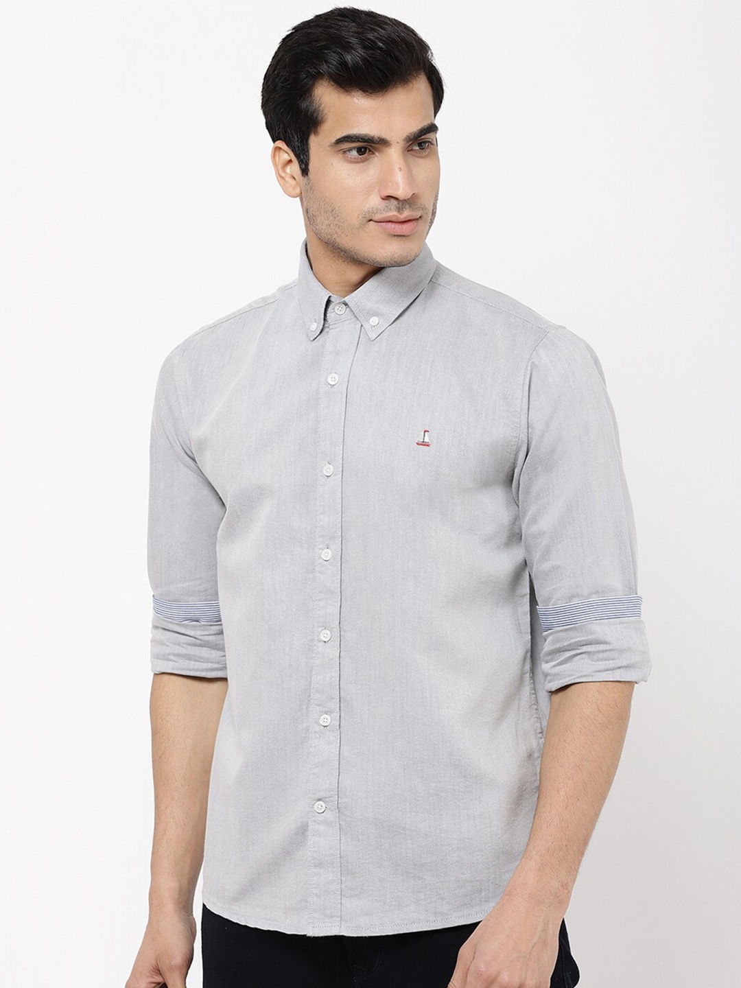

STROP Men Grey Casual Shirt