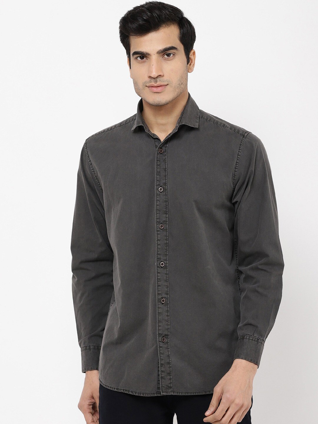 

STROP Men Grey Slim Fit Casual Long sleeve Shirt