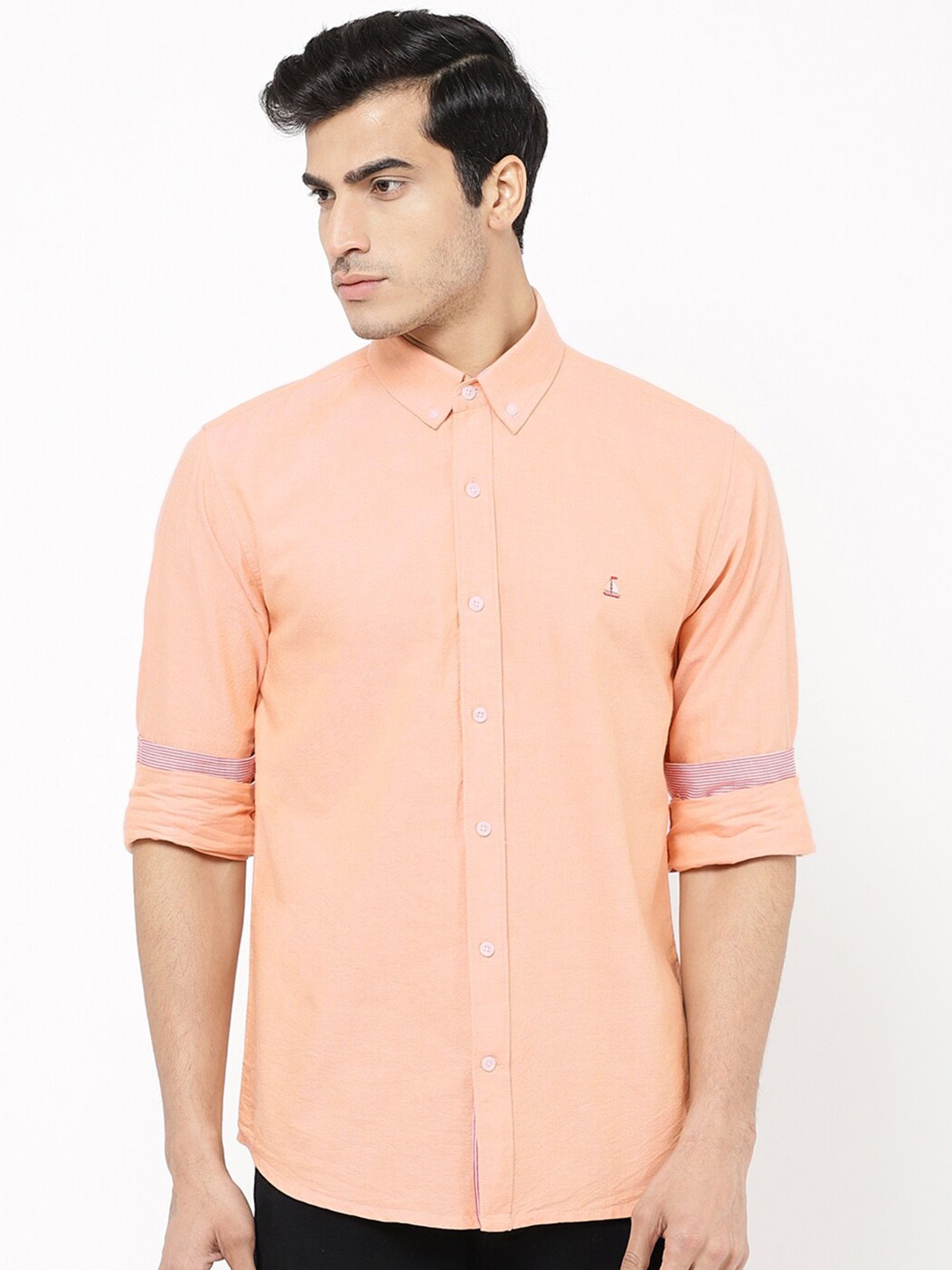 

STROP Men Orange Casual Shirt