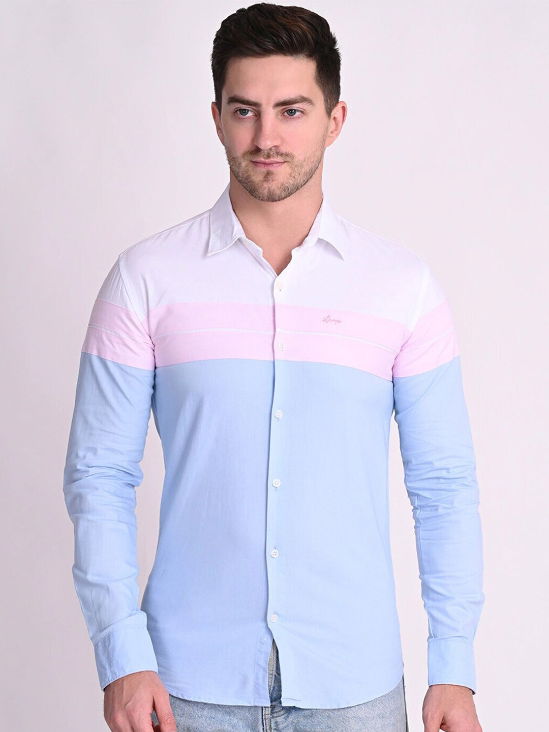 

STROP Men Blue Casual Shirt