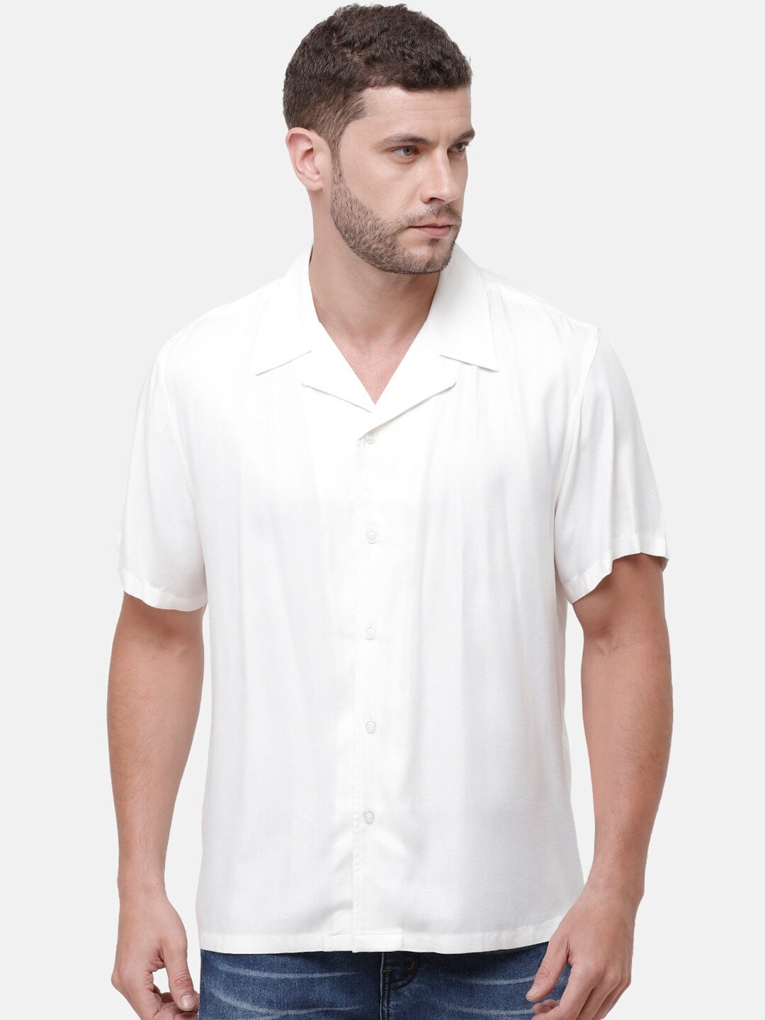 

STROP Men White Casual Shirt