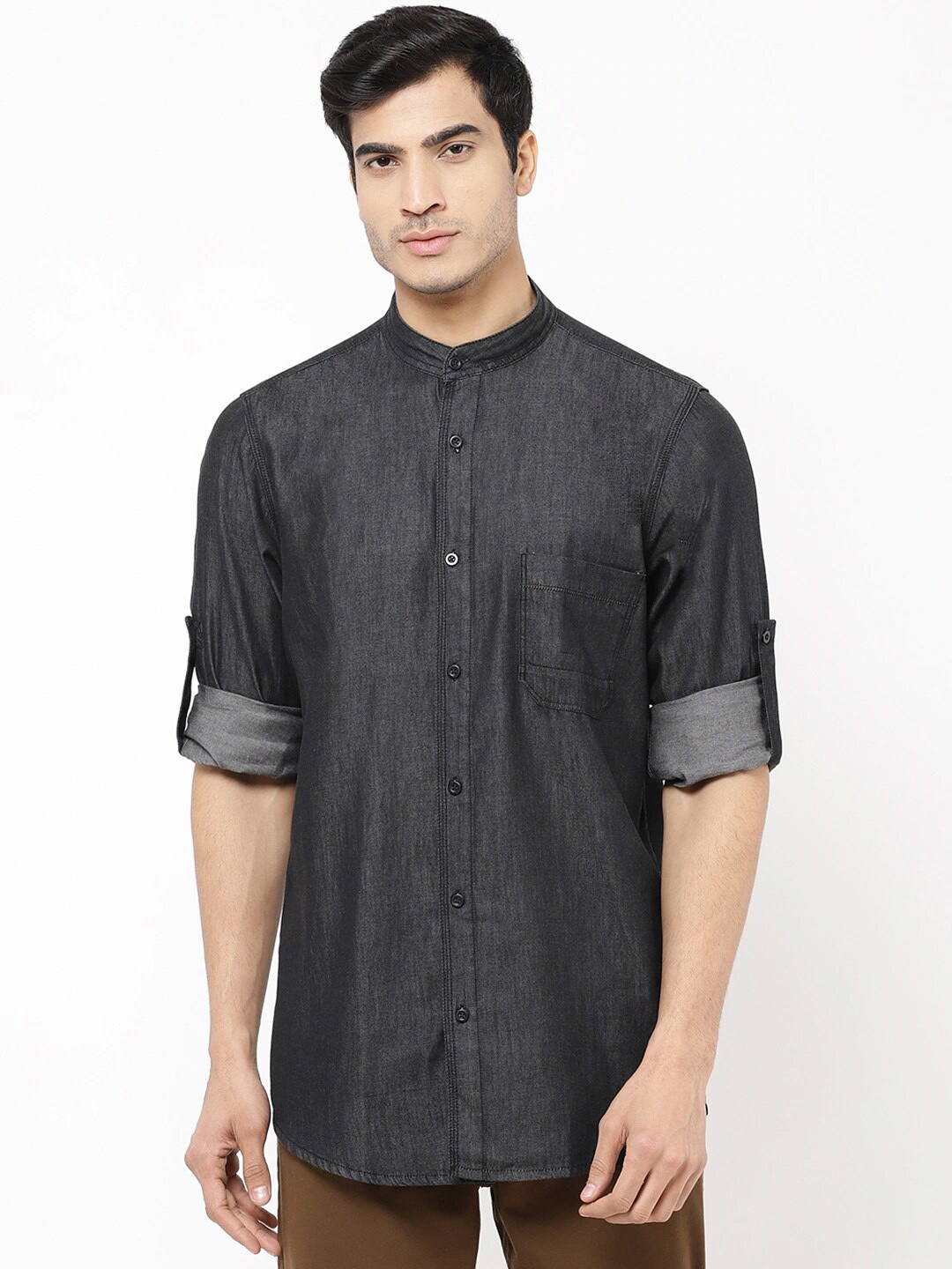 

STROP Men Black Slim Fit Casual Shirt