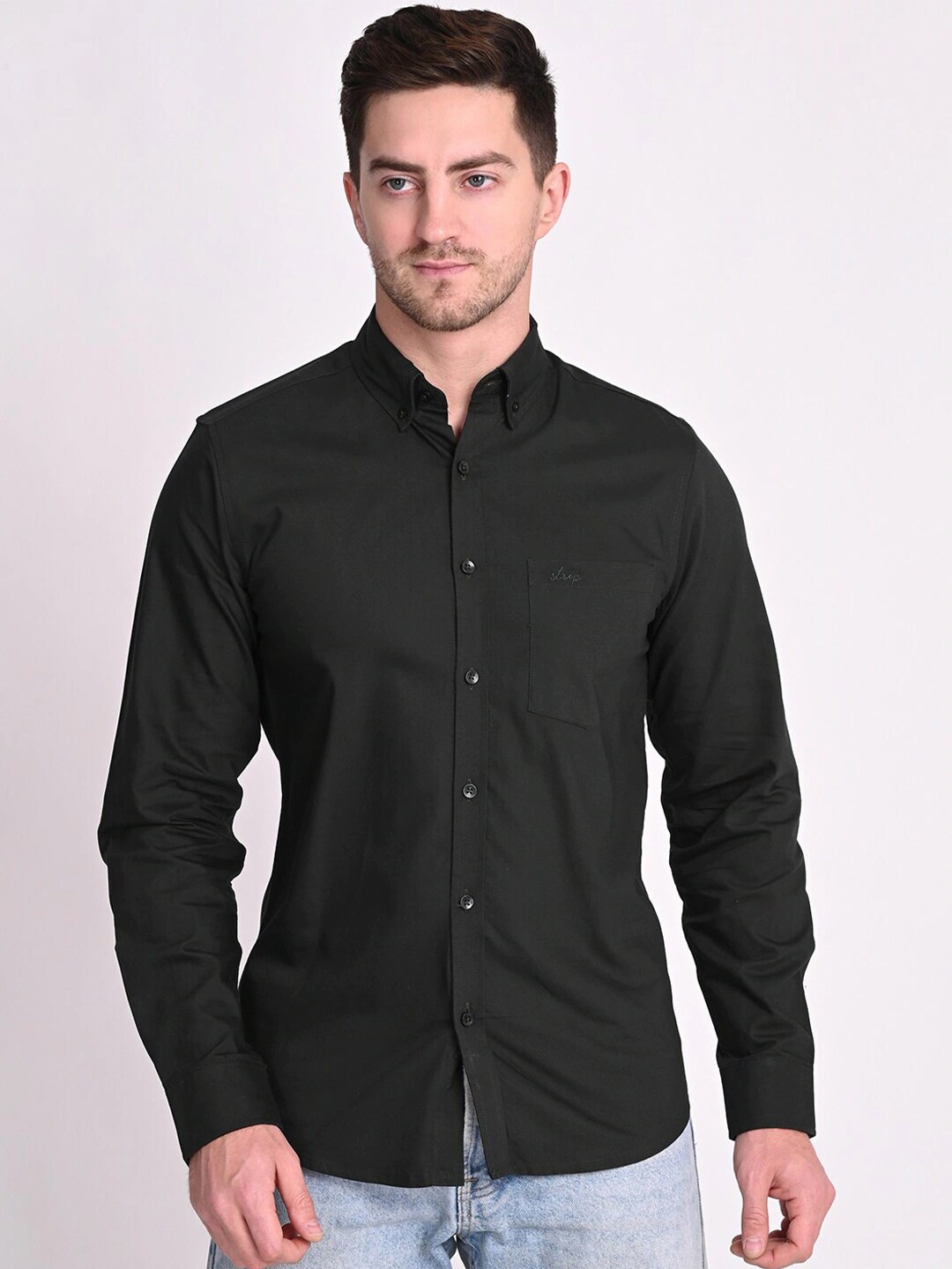 

STROP Men Black Casual Shirt