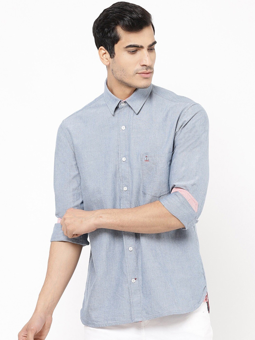 

STROP Men Blue Casual Shirt