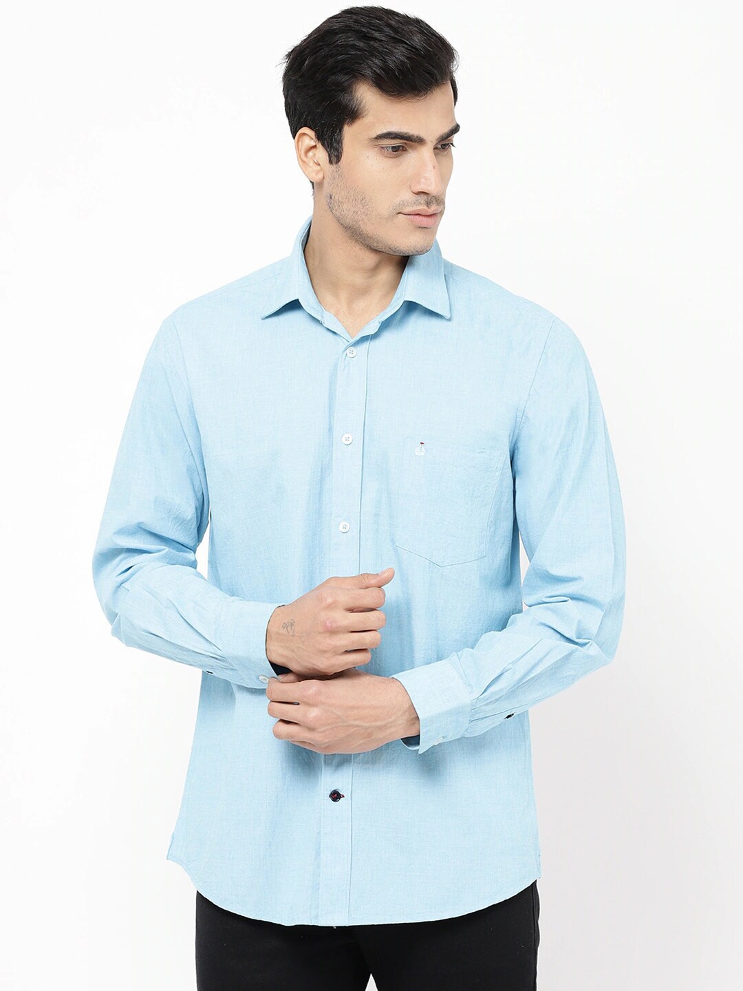 

STROP Men Blue Casual Shirt
