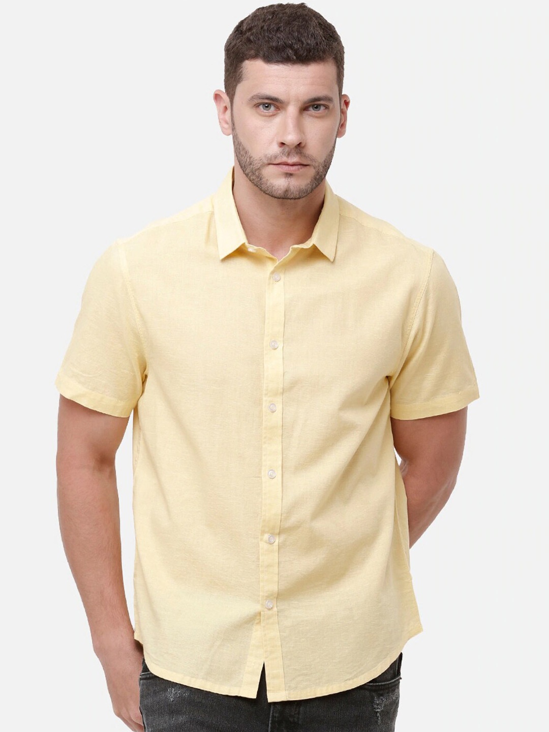 

STROP Men Yellow Casual Shirt