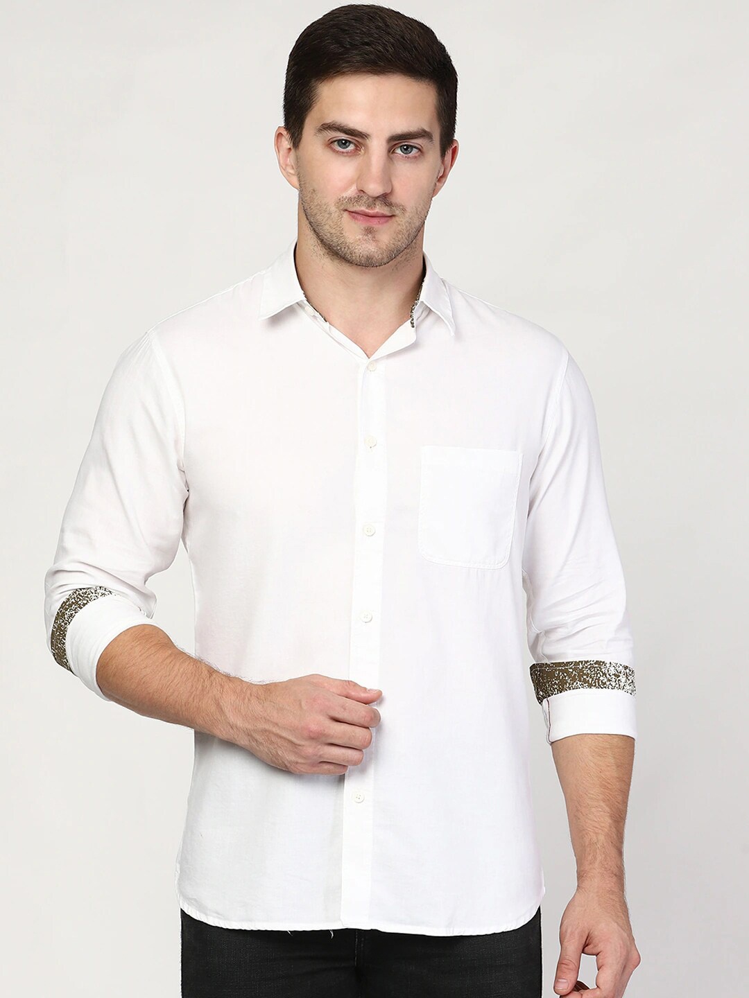 

STROP Men Regular Fit White Casual Shirt