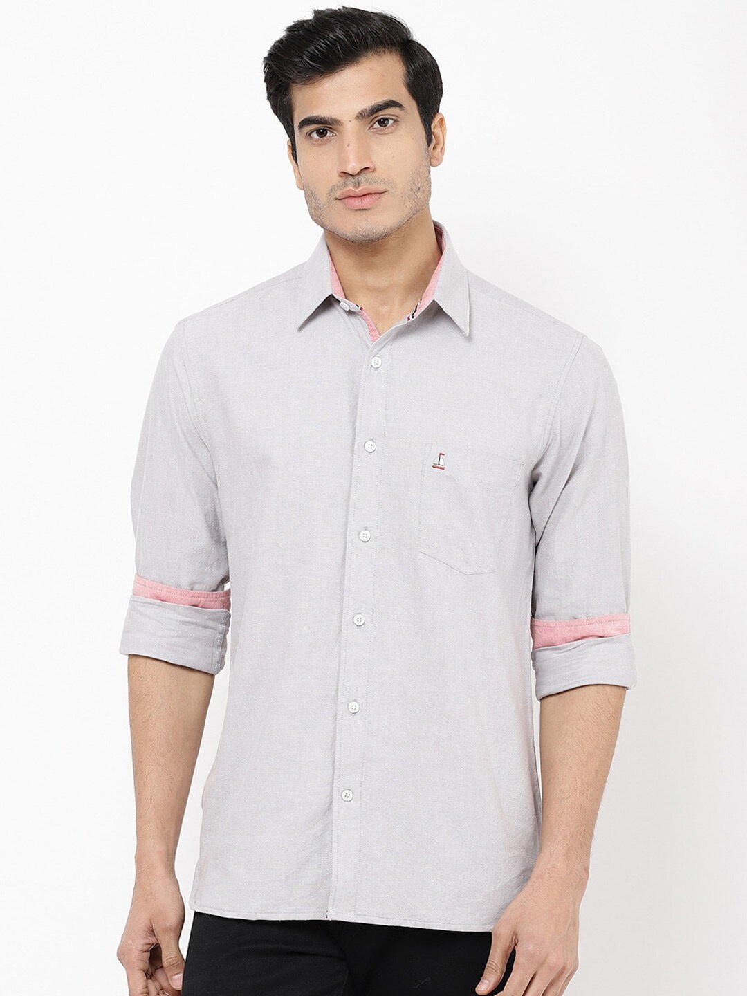 

STROP Men Grey Casual Shirt