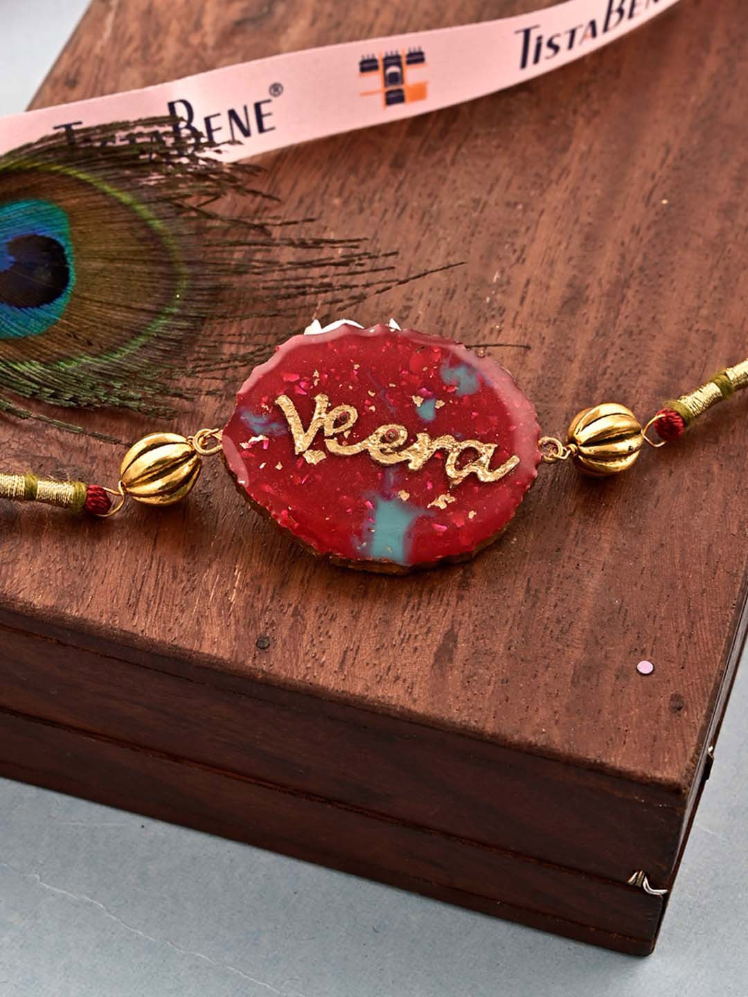 

Tistabene Men Red Veera Enameled Rakhi