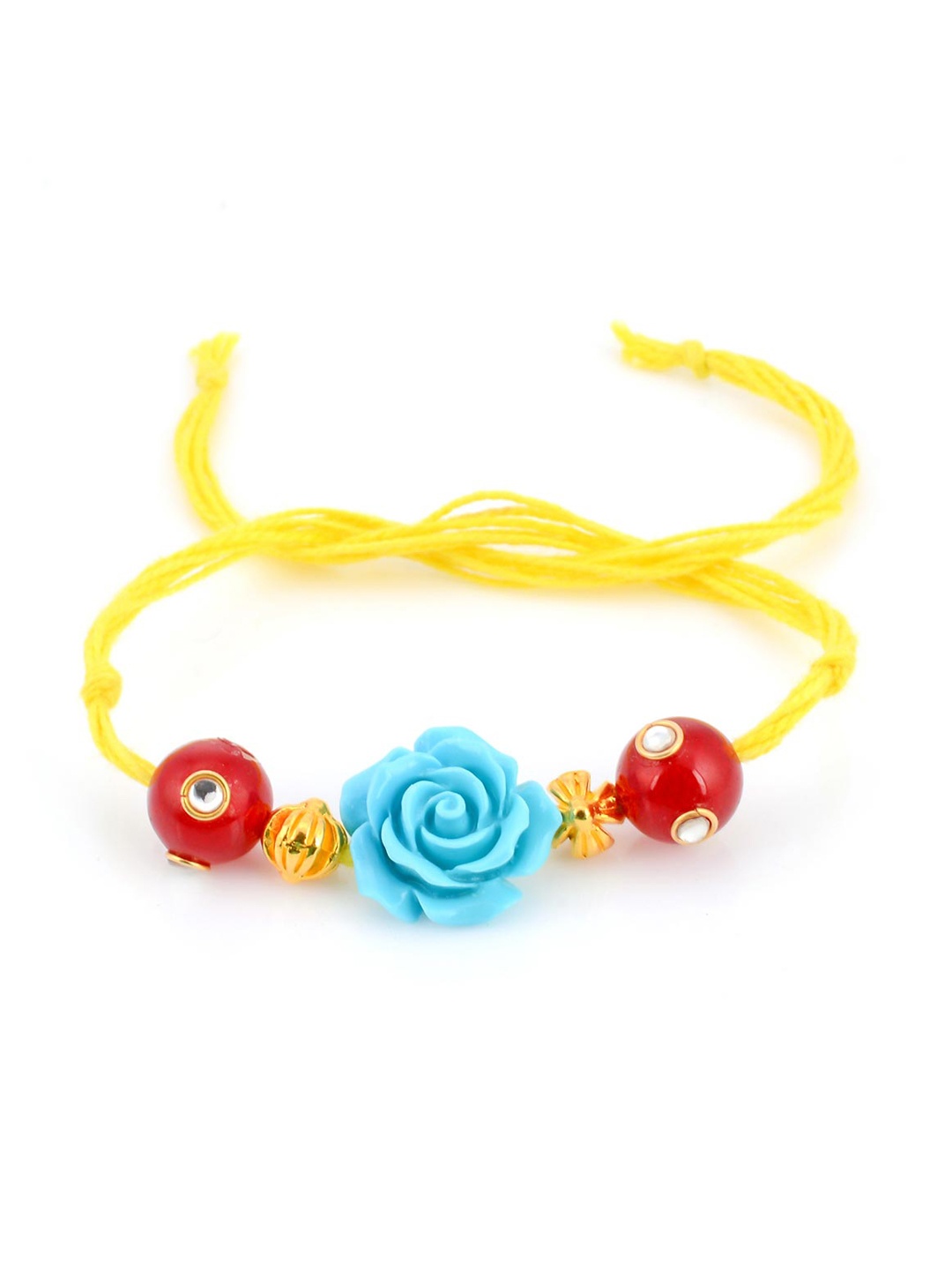 

Tistabene Men Turquoise Blue Floral Designer Rakhi, Multi
