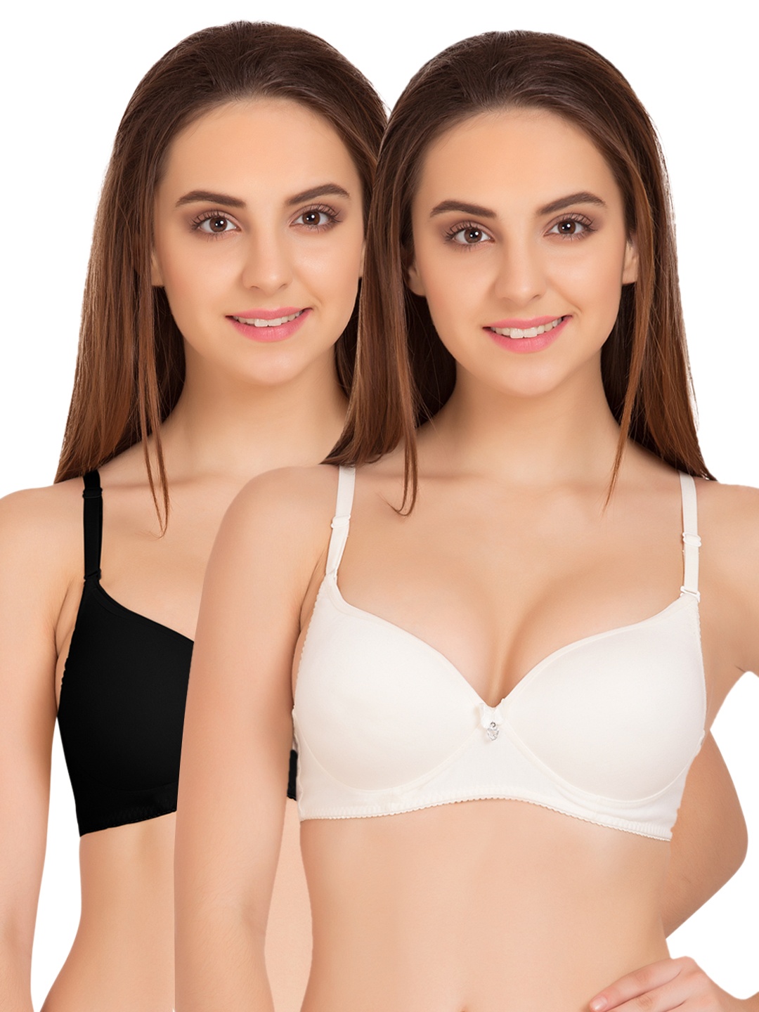 

Tweens Pack of 2 Medium-Coverage T-shirt Bras TW91520BL, White