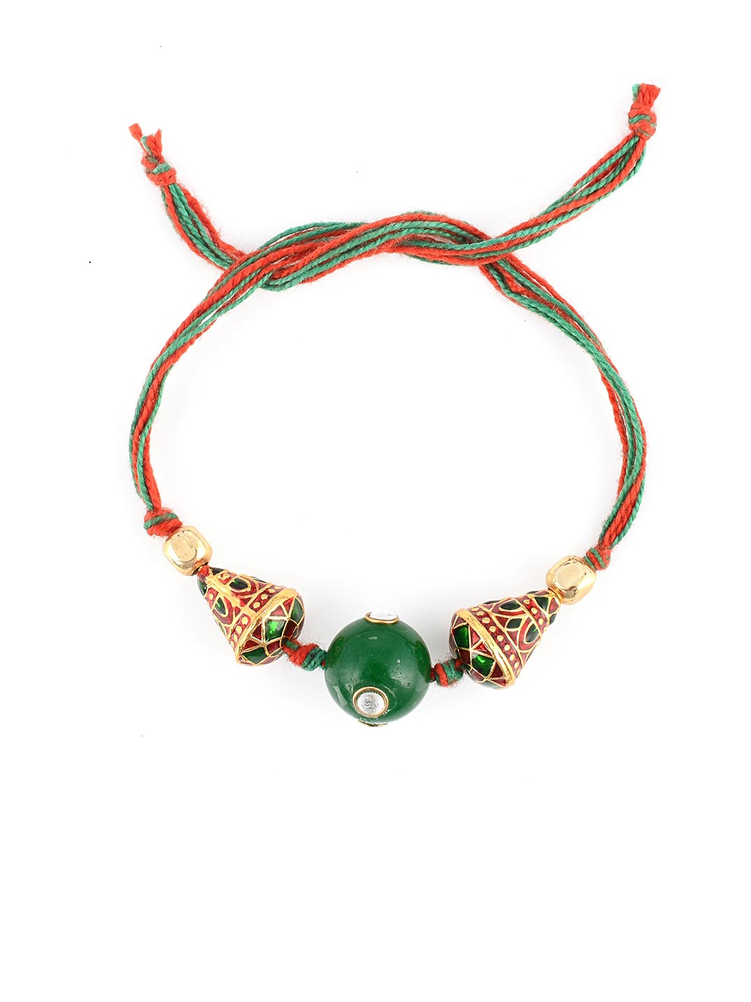 

Tistabene Men Red & Green Stone Studded Rakhi
