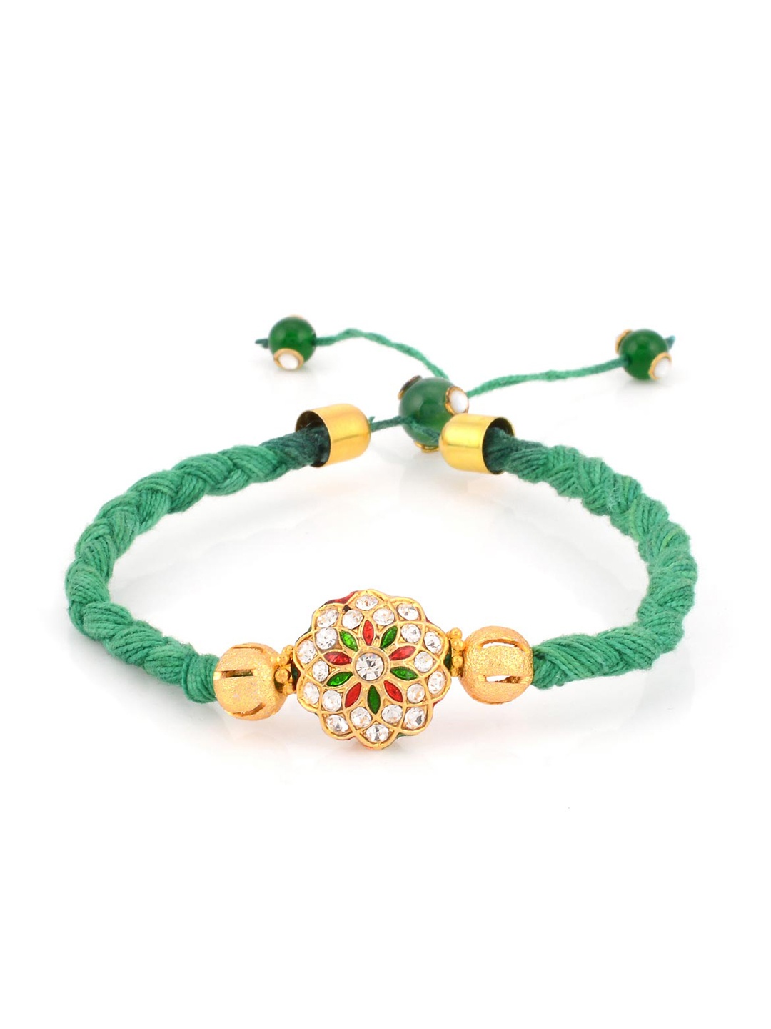 

Tistabene Green Beaded Antique Wraparound Rakhi