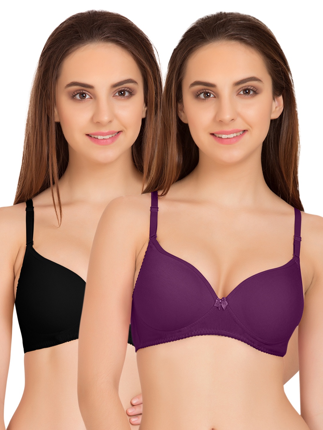 

Tweens Pack of 2 Medium-Coverage T-shirt Bras TW91520DPR, Purple