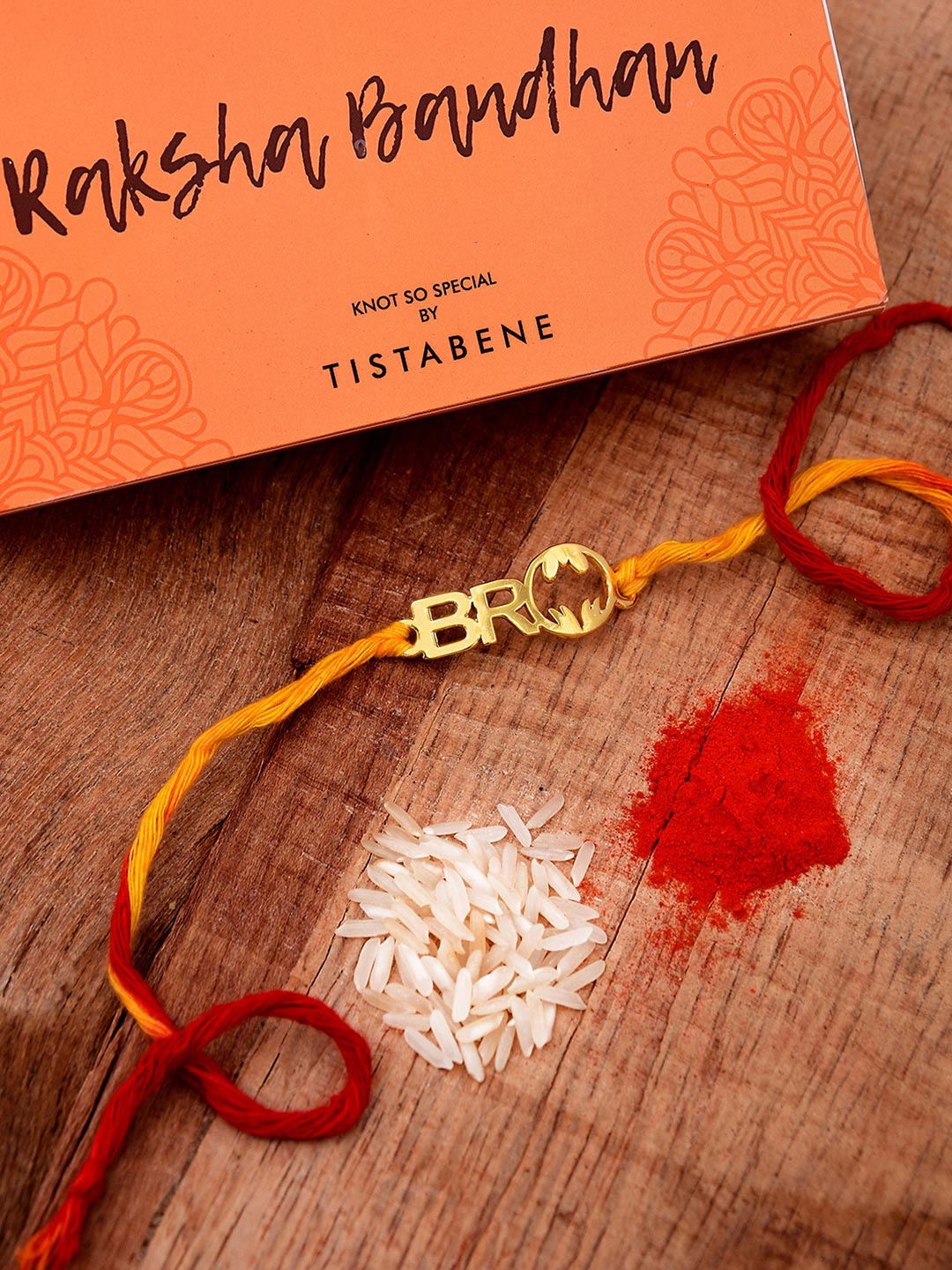 

Tistabene Men Gold-Toned & Yellow Bro-Charm Rakhi