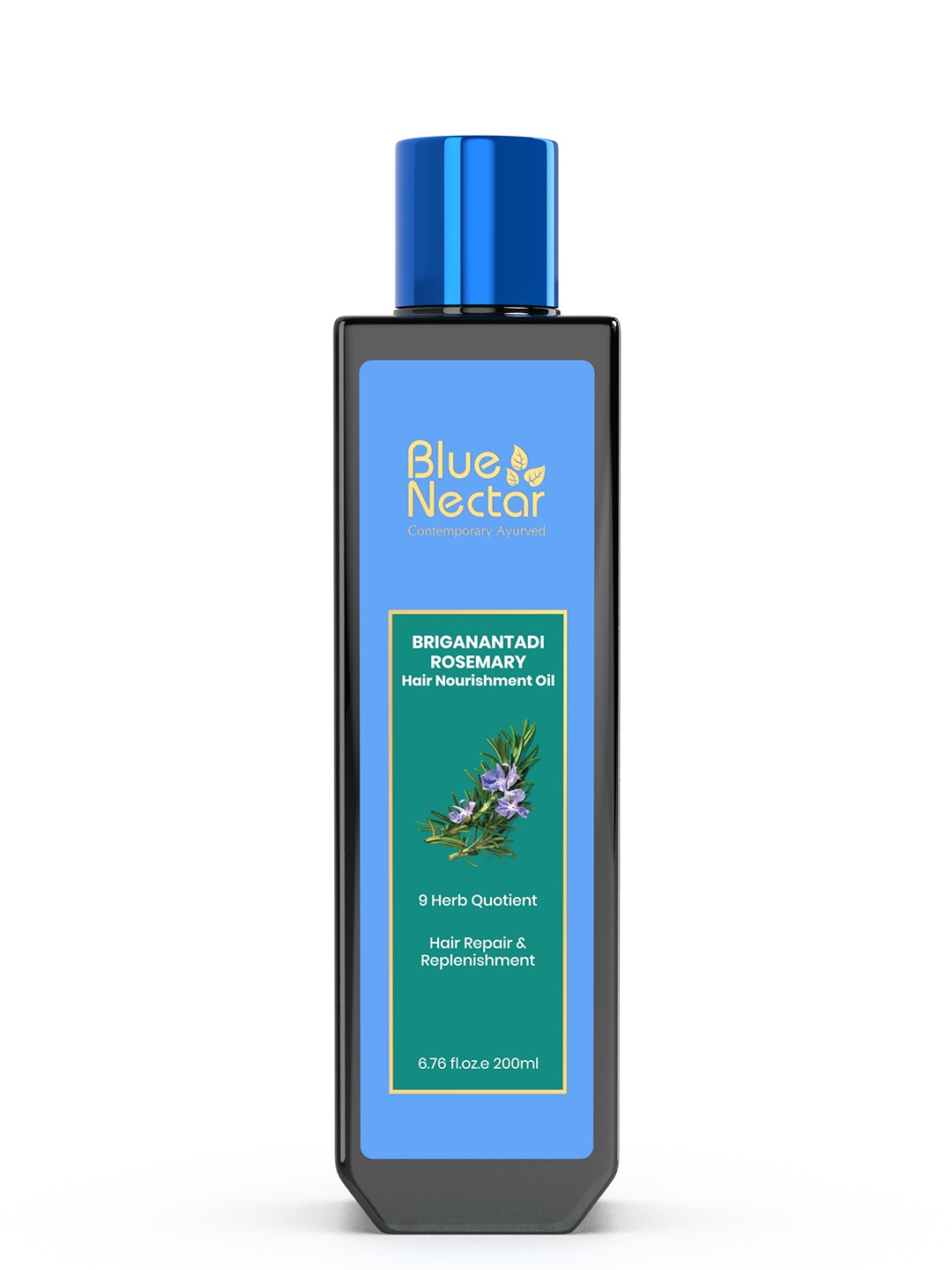 

Blue Nectar Briganantadi Hair Repair & Treatment Hair Oil 9 Herbs - 200 ml, Gold