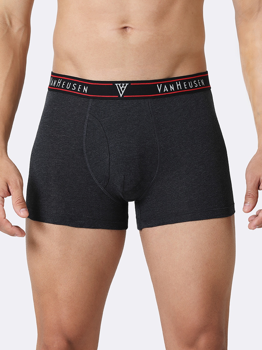 

Van Heusen Men Grey Solid Colour Fresh Open Fly Trunks IHQETR1CAM10054, Black