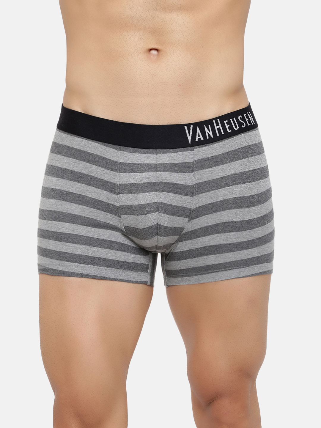 

Van Heusen Men Striped Mid Rise Casual Trunks- IHQTR1CCYS0910055, Grey