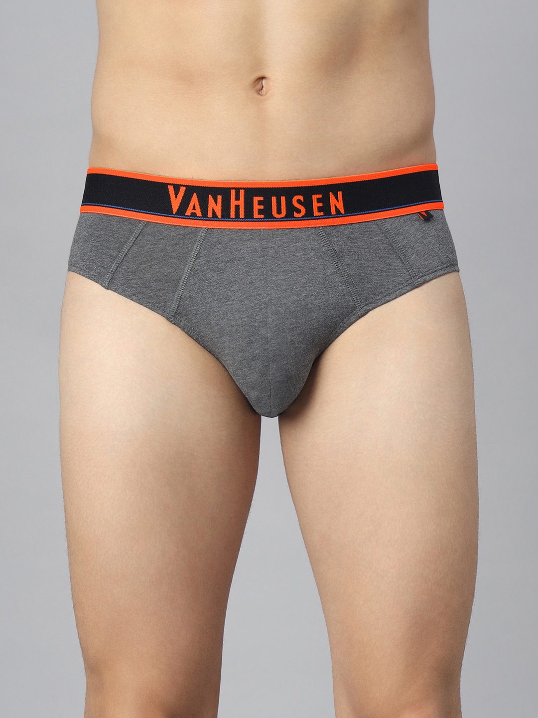 

Van Heusen Men Solid Colour Fresh Elasticized Waistband Brief, Charcoal
