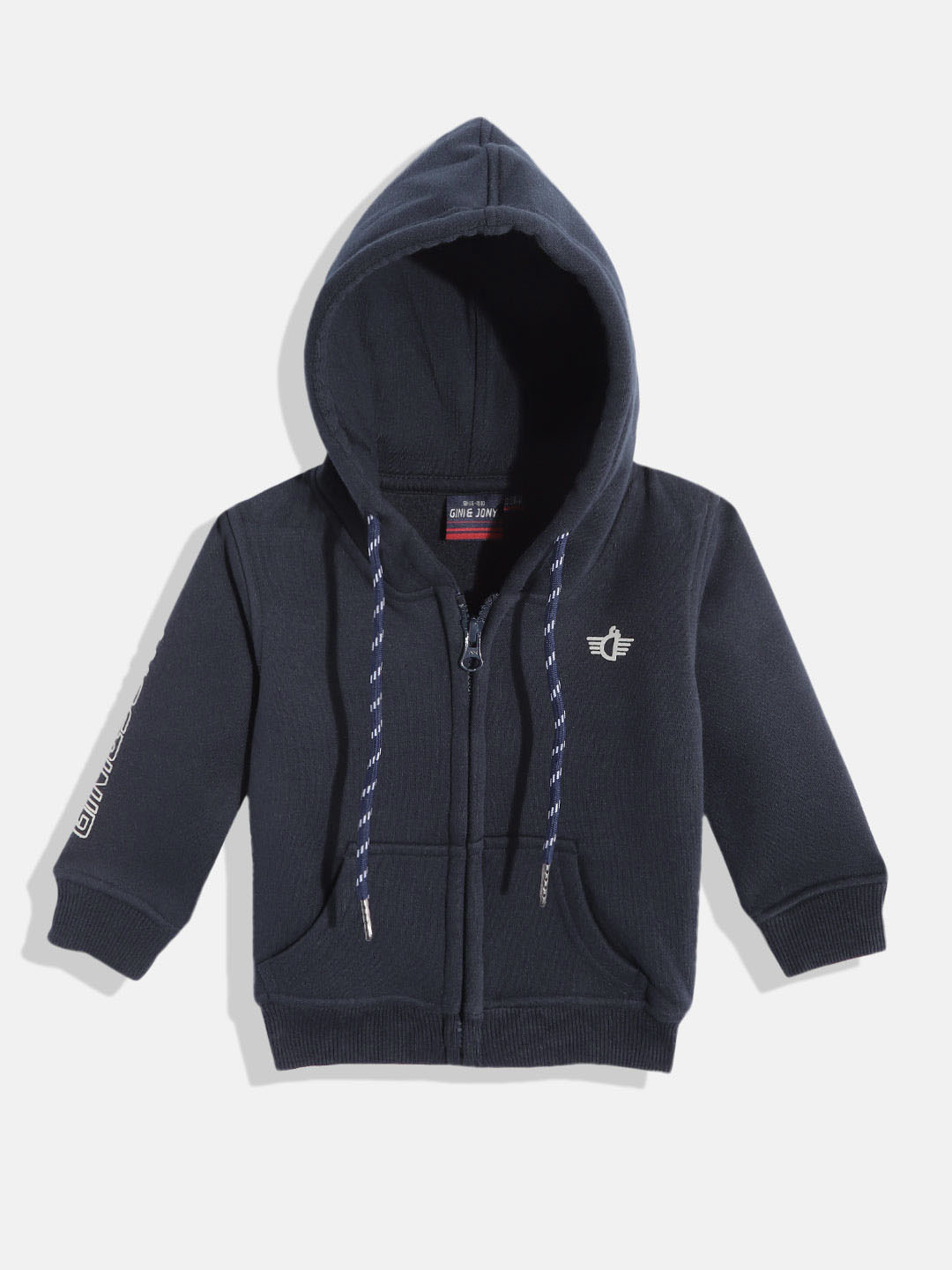 

Gini and Jony Infant Boys Navy Blue Solid Hooded Sweatshirt