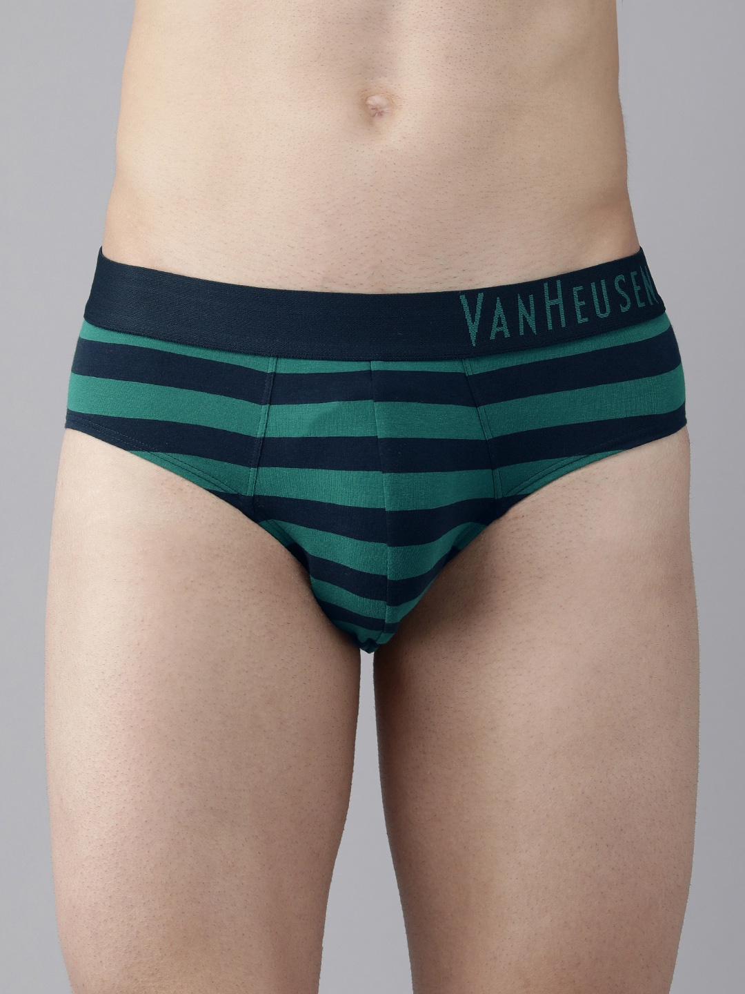 

Van Heusen Men Striped Colour Fresh Ultra Soft Brief, Green